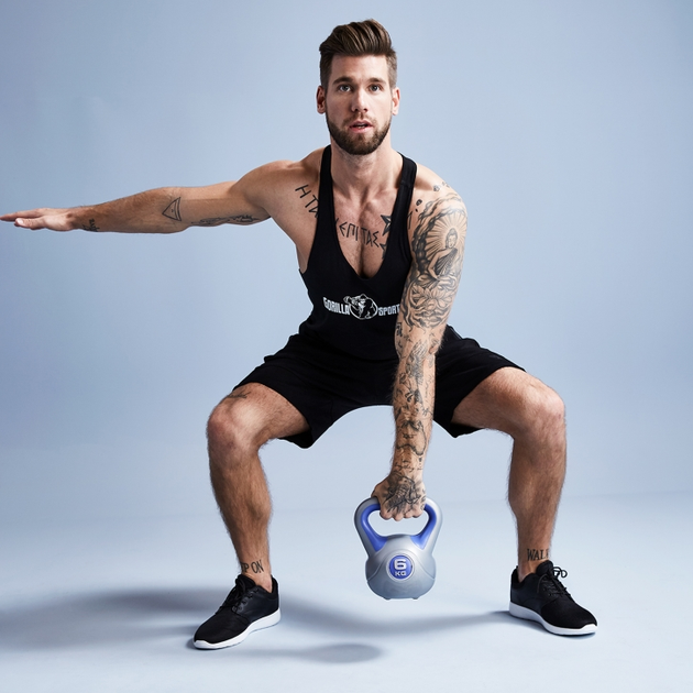 Kettlebell Gorilla Sports Stylish winylowy 6 kg (4260200842138) - obraz 3