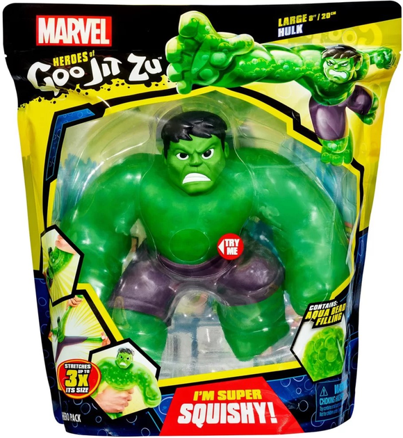  Rozciągliwa figurka GooJitZu Heroes Marvel Supagoo Hulk GOJ41106 (0630996411063) - obraz 1