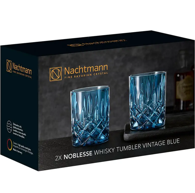 Набір із 2 склянок для віскі Nachtmann Noblesse Vintage Blue 295 мл синій (104243) - Фото 5 Набір із 2 склянок для віскі Nachtmann Noblesse Vintage Blue 295 мл синій (104243) - зображення 5
