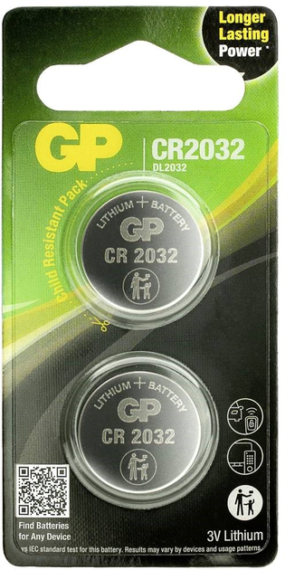 Baterie GP przyciskowe Lithium Button Cell 3.0V CR2032-7U2 blister 2 szt. (GPCR2032STD192C2) - obraz 1