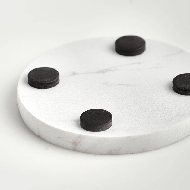Zestaw podkładek na szklanki Zeller marmurowe 9.5 cm 4 szt (ZES4003368245171) - obraz 3