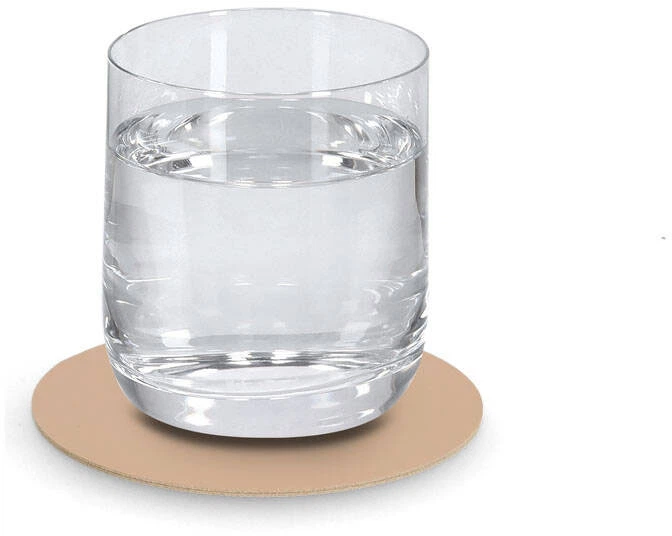 Набір підставок під склянки Zeller зі штучної шкіри 10 см Бежеві 4 шт (ZES4003368271194) - зображення 3