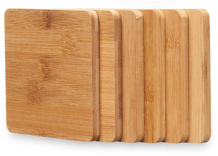 Podstawki pod kubek Kinvara Square drewniane 12 x 12 cm 6 szt (8430852922793) - obraz 3