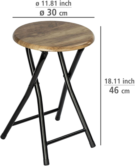 Taboret Wenko Forio składany 46 x 30 x 30 cm Brązowy (4008838336465) - obraz 7