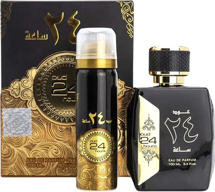 Zestaw unisex Ard al Zaafaran Oud 24 Hours Woda perfumowana 100 ml + Dezodorant w sprayu 50 ml (6423080594773) - obraz 1