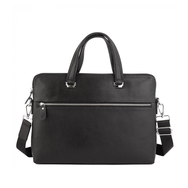 Сумка для ноутбука и документов кожаная черная Tiding Bag 9157 с 2 ручками - изображение 4