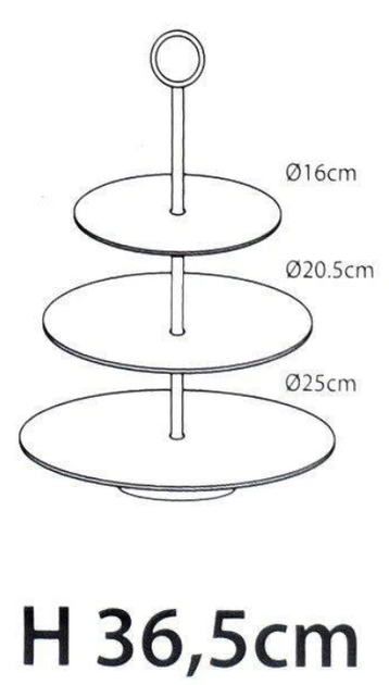 Patera na owoce Excellent Houseware metalowa 3 poziomy (8719987465765) - obraz 3