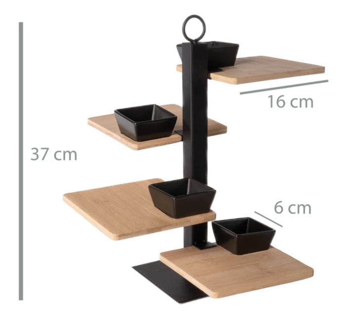 Стелаж для подачі закусок Excellent Houseware 4-поверхова 37 см (8720573213103) - зображення 6