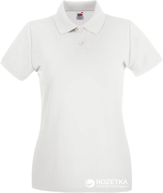 Поло женское Fruit of the loom Premium Lady-Fit 063030030 L Белое (5000000001347) - Фото 1 Поло женское Fruit of the loom Premium Lady-Fit 063030030 L Белое (5000000001347) - изображение 1