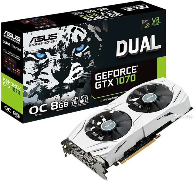 Видеокарта Asus PCI-Ex GeForce GTX 1070 Dual 8GB GDDR5 (256bit