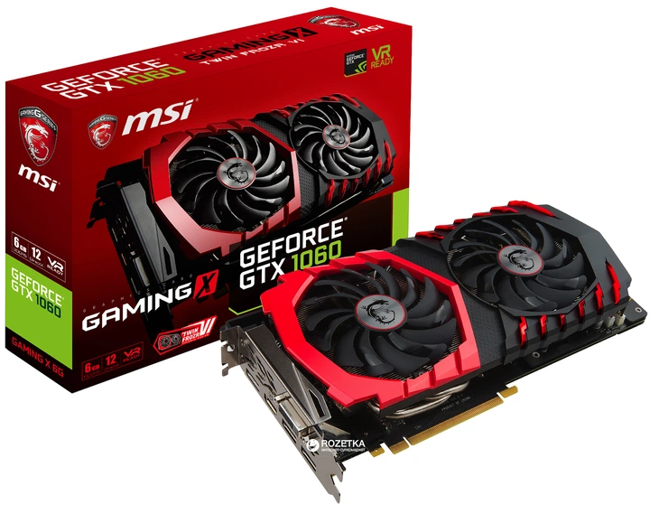 Видеокарта MSI PCI-Ex GeForce GTX 1060 Gaming X 6GB GDDR5 (192bit