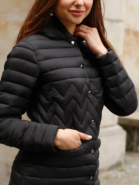 Kurtka puchowa damska długa PERSO BLH919013FX L Czarna (5908312932055) - obraz 3