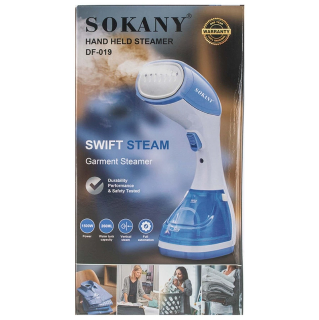 Вертикальный ручной отпариватель Sokany 1500W голубой (DF-019) - изображение 6