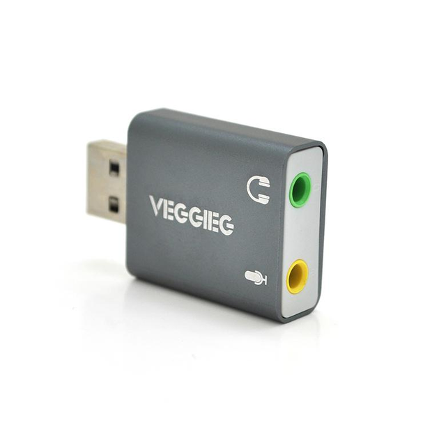 Контролер VEGGIEG US3-B, USB-sound card (7.1), Grey, Blister-Box (YT-SC-7.1-US3-B) - изображение 1