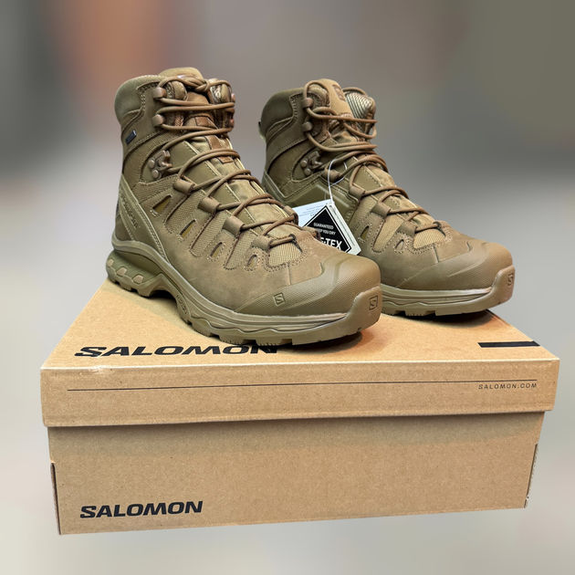 Берцы тактические Salomon QUEST 4D GTX Forces 2, р. 45 1/3 (10.5), цвет Койот, GoreTex, берцы армейские - изображение 1