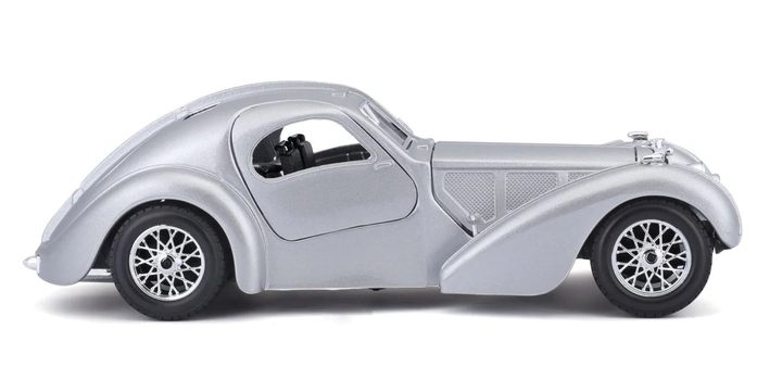 Metalowy model samochodu BBurago Bugatti Atlantic 1936 1:24 srebrny (4893993220922) - obraz 6