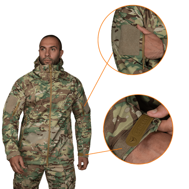 Комплект Softshell (Костюм+Бейсболка) Multicam (8358), L - изображение 2