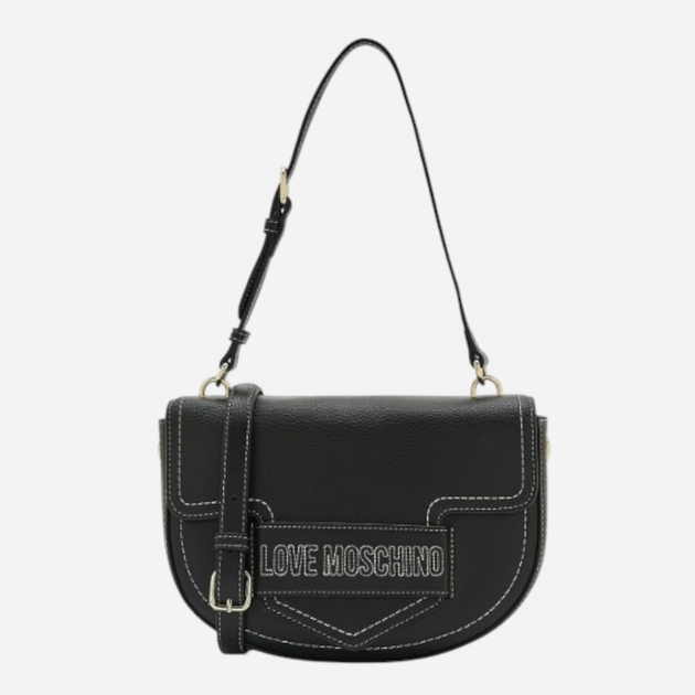 Torebka crossbody damska Love Moschino Borsa Vitello Pebble JC4270PP0EKP Czarna (8054400641372) - obraz 1