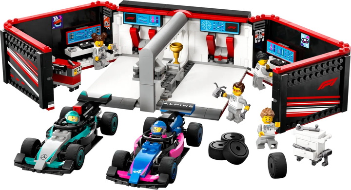 Конструктор LEGO City F1 Гараж і боліди Mercedes-AMG та Alpine 678 елементів (60444) - зображення 2