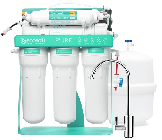 Фильтр обратного осмоса Ecosoft P'URE AquaCalcium MINT с помпой на станине (MO675PSMACECO) - изображение 4