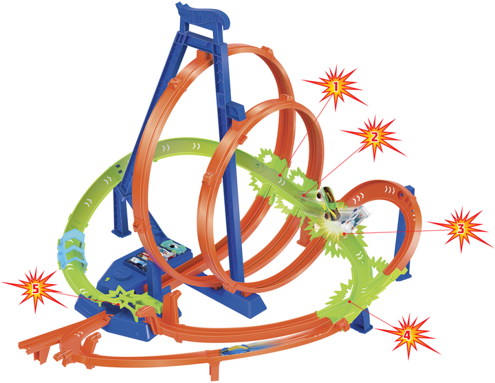 Tor Hot Wheels Gigantyczna pętla Szalone zderzenia (194735144402) - obraz 4