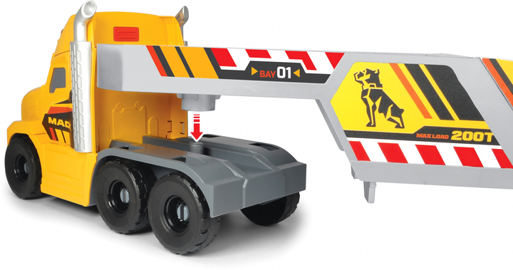 Ігровий набір Dickie Toys Вантажівка Мак з причепом, екскаватором і навантажувачем Вольво, зі звуком і світловими ефектами 70 см (4006333065941) - зображення 14
