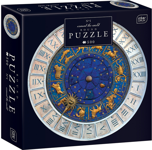 Puzzle Interdruk okrągłe Znak zodiaku Wokół świata 63 cm 500 szt (5902277342102) - obraz 1