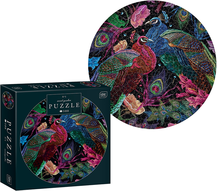 Puzzle Interdruk okrągłe Znak zodiaku Tajemniczy ogród 63 cm 500 szt (5902277342058) - obraz 3