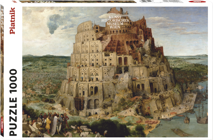 Puzzle Piatnik Wieża Babel Pieter Bruegel 1000 elementów (9001890563942) - obraz 1