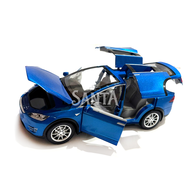 Машина металева Tesla Model 5 Тесла синя 1:22 світло звук відкр двері баг капот 21*8*7см (RS-66012) - зображення 6