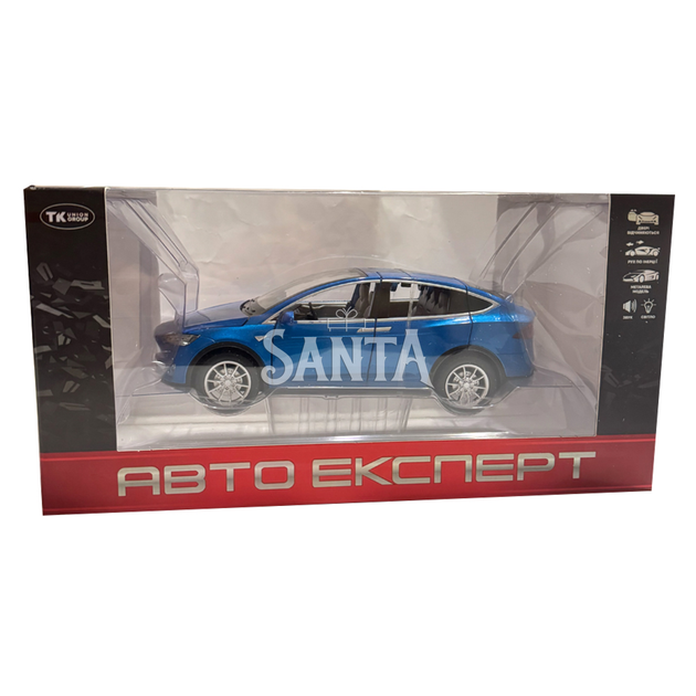 Машина металева Tesla Model 5 Тесла синя 1:22 світло звук відкр двері баг капот 21*8*7см (RS-66012) - зображення 10