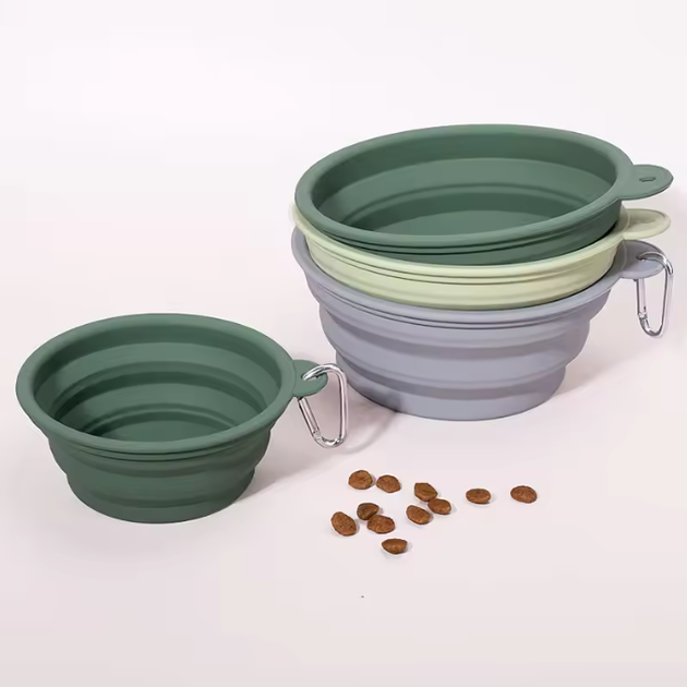 Силиконовая складная дорожная миска Derby Collapsible silicone pet bowl, 400 мл Мятный - изображение 2