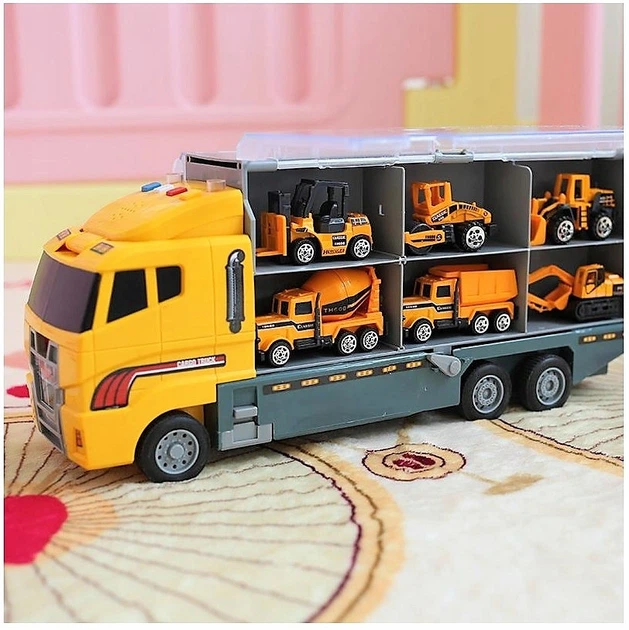 Игрушечный грузовик автовоз TIR Kruzzel комплект с 6 строительными машинками (22481) - изображение 4