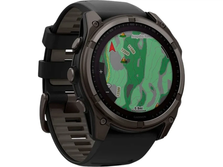 Спортивний годинник Garmin Fenix 8 51mm Solar Sapphire Carbon Gray DLC Titanium w. Black/Pebble Gray S. Band (010-02907-10/11) - Фото 2 Спортивний годинник Garmin Fenix 8 51mm Solar Sapphire Carbon Gray DLC Titanium w. Black/Pebble Gray S. Band (010-02907-10/11) - изображение 2