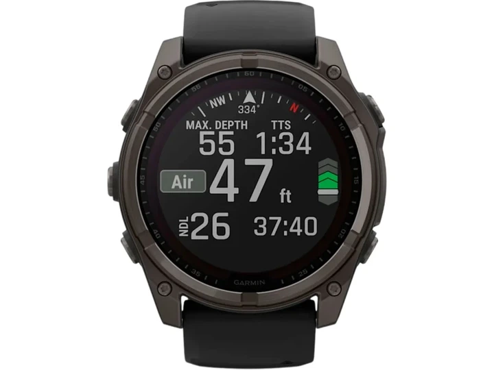 Спортивний годинник Garmin Fenix 8 51mm Solar Sapphire Carbon Gray DLC Titanium w. Black/Pebble Gray S. Band (010-02907-10/11) - Фото 3 Спортивний годинник Garmin Fenix 8 51mm Solar Sapphire Carbon Gray DLC Titanium w. Black/Pebble Gray S. Band (010-02907-10/11) - изображение 3