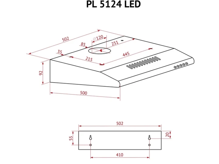 Витяжка Perfelli PL 5124 WH LED - изображение 11