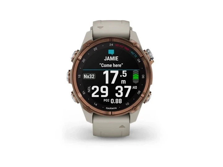 Спортивні годинники Garmin Descen Mk3i – 43 mm Bronze PVD Titanium with French Gray Silicone Band (010-02753-13/14) - зображення 4