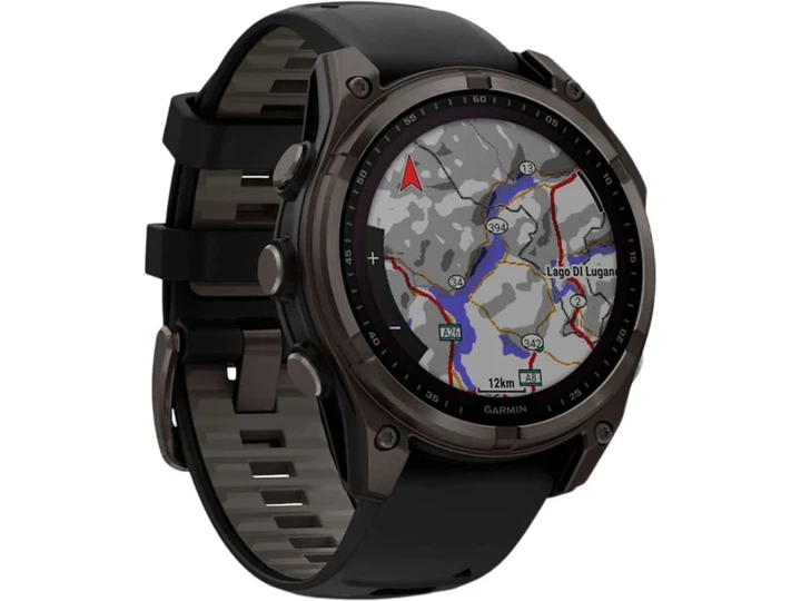 Спортивний годинник Garmin Fenix 8 47mm Solar Sapphire Carbon Gray DLC Titanium w. Black/Pebble Gray S. Band (010-02906-10/11) - изображение 5