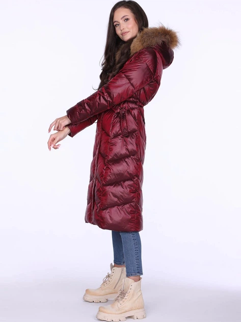 Пуховик зимовий довгий жіночий PERSO BLH220032FR L Винний (5908312938804) - зображення 3
