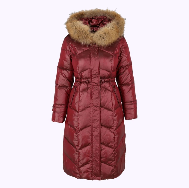 Пуховик зимовий довгий жіночий PERSO BLH220032FR 2XL Винний (5908312938828) - зображення 7