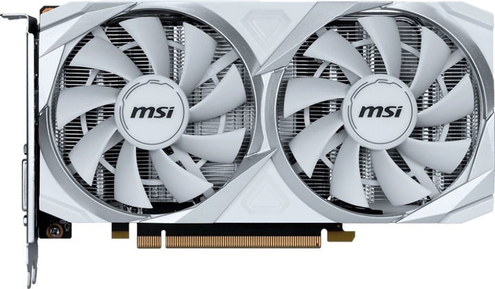 Відеокарта MSI PCI-Ex GeForce RTX 3050 Ventus 2X XS White 8G OC 8GB GDDR6 (128bit) (1807/14000) (HDMI, DisplayPort, DL-DVI-D) (RTX 3050 VENTUS 2X XS WHITE 8G OC) - зображення 1