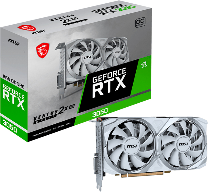 絵画 MSI GeForce RTX 3050 VENTUS 2X XS 8G OC Видеокарта MSI PCI-Ex GeForce RTX 3050 Ventus 2X XS White 8G