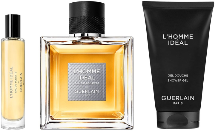 Набір для чоловіків Guerlain L'homme Ideal Туалетна вода 100 мл + Мініатюра Туалетна вода 10 мл + Гель для душу 75 мл (3346470305274) - зображення 2