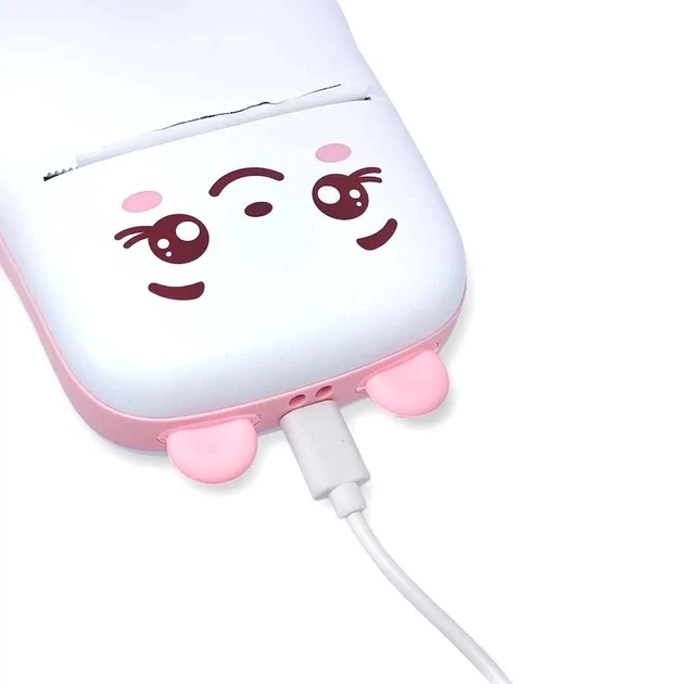 Мини принтер портативный беспроводной Mini Printer для фото, наклеек, чеков, этикеток, раскрасок Розовый - изображение 5