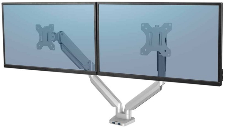 Uchwyt biurkowy do monitora Fellowes Platinum  Dual Monitor Arm 10-32" Silver (8056501) - obraz 1