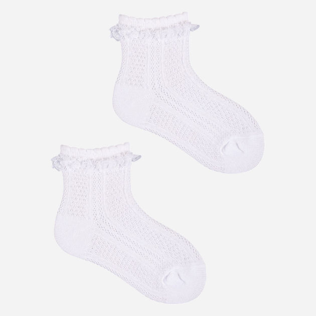 Набір шкарпеток дитячий YOCLUB 3Pack Girl's Socks With Frill SKL-0008G-0100 20-22 3 пари White (5904921620741) - зображення 2