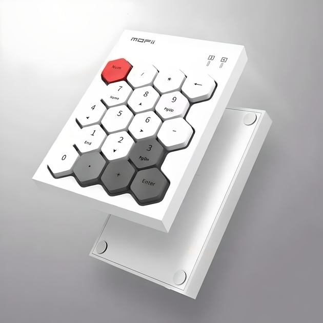 Numpad клавіатура MOFII SK-660AGC цифрова бездротова USB 2.4G, біла - зображення 2