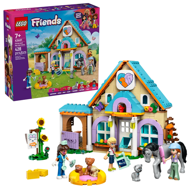 Zestaw klocków LEGO Friends Koń i lecznica dla zwierząt 428 elementów (42651) - obraz 2