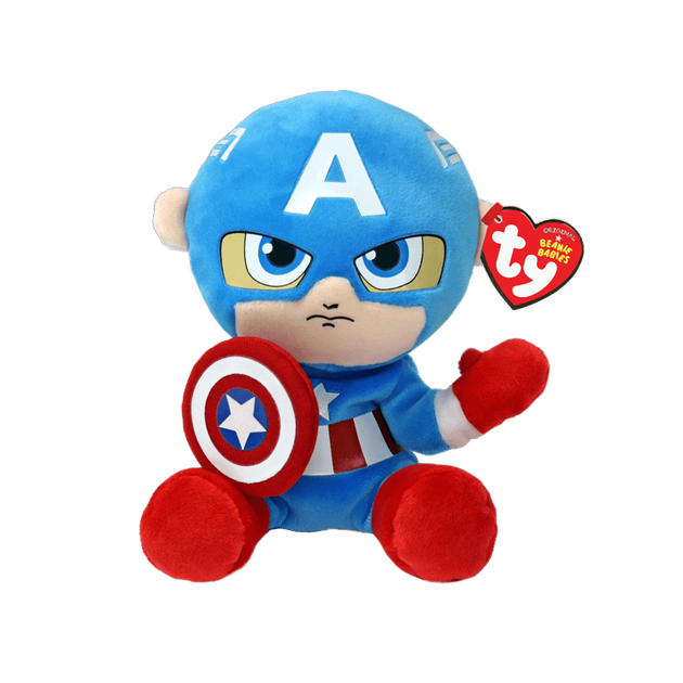 Мягкая игрушка TY Beanie Babies Marvel Капитан Америка, 15 см 44002 - Фото 1 Мягкая игрушка TY Beanie Babies Marvel Капитан Америка, 15 см 44002 - изображение 1