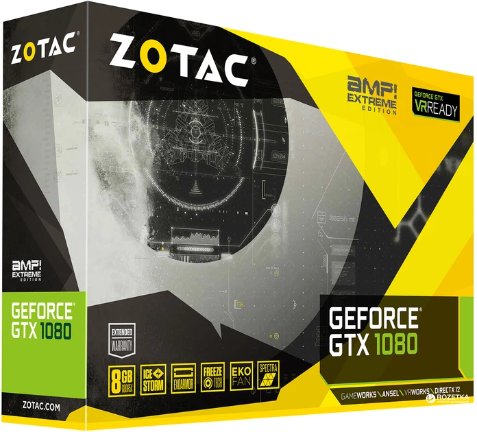 Видеокарта Zotac PCI-Ex GeForce GTX 1080 AMP Extreme 8GB GDDR5X